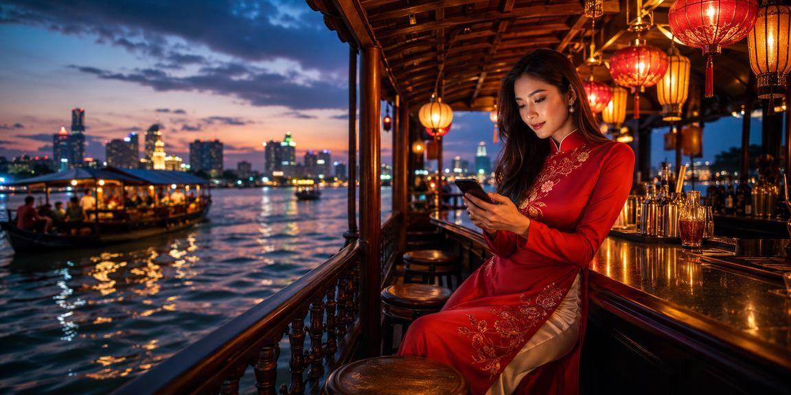 Người chơi VIP tại Sài Gòn mặc áo dài nhận phần thưởng đặc biệt từ chương trình khuyến mãi cao cấp